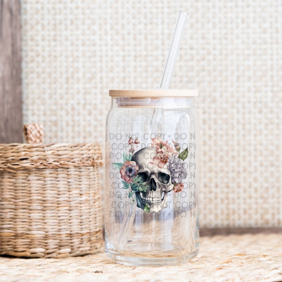 Floral Skull - UV DTF Decal