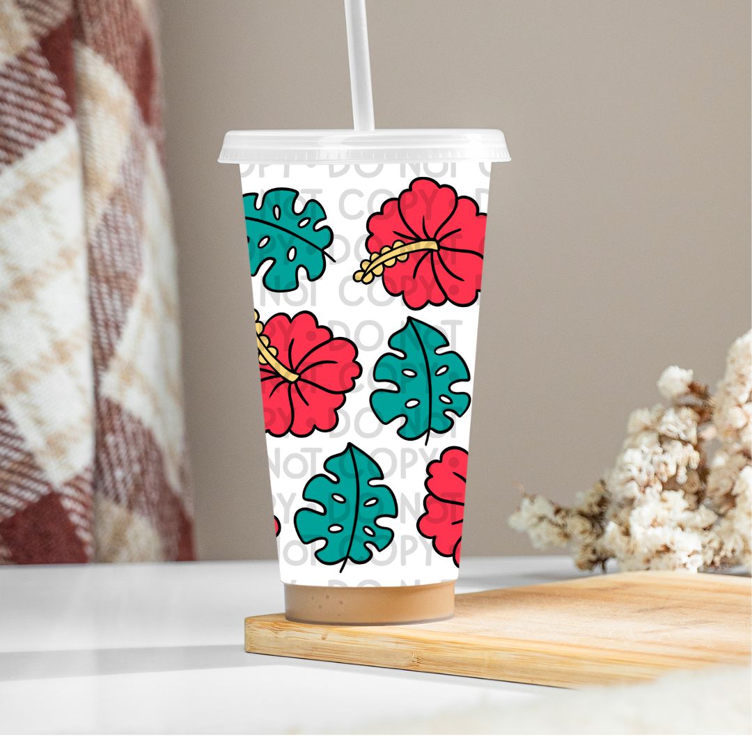 Hibiscus Flower - UV DTF 24oz Wrap