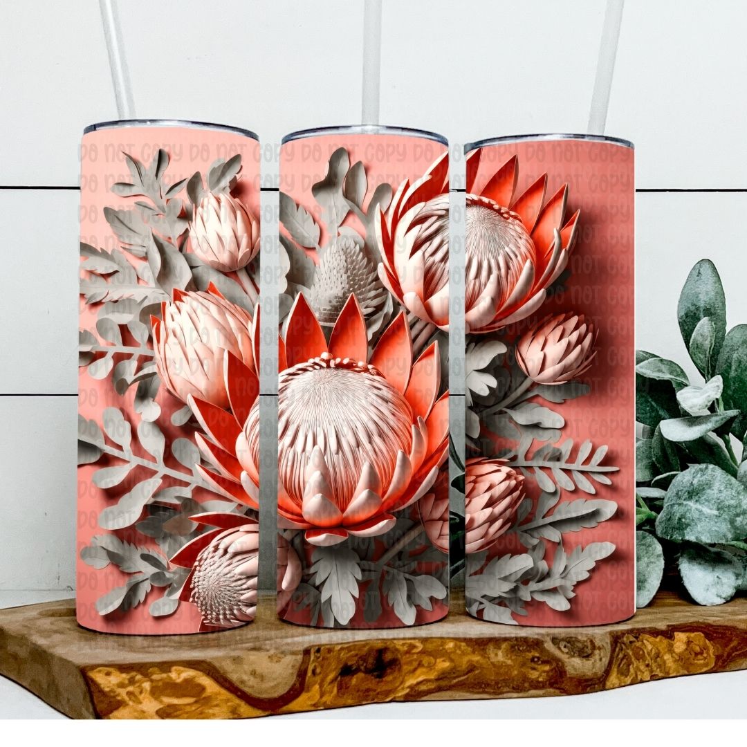 Flowers - Sublimation 20oz Skinny Straight Wrap