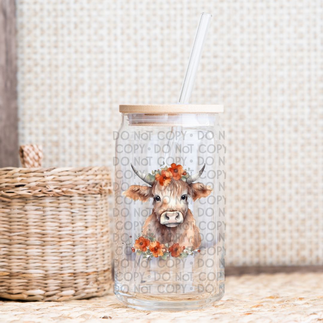 Floral Cow - UV DTF Decal