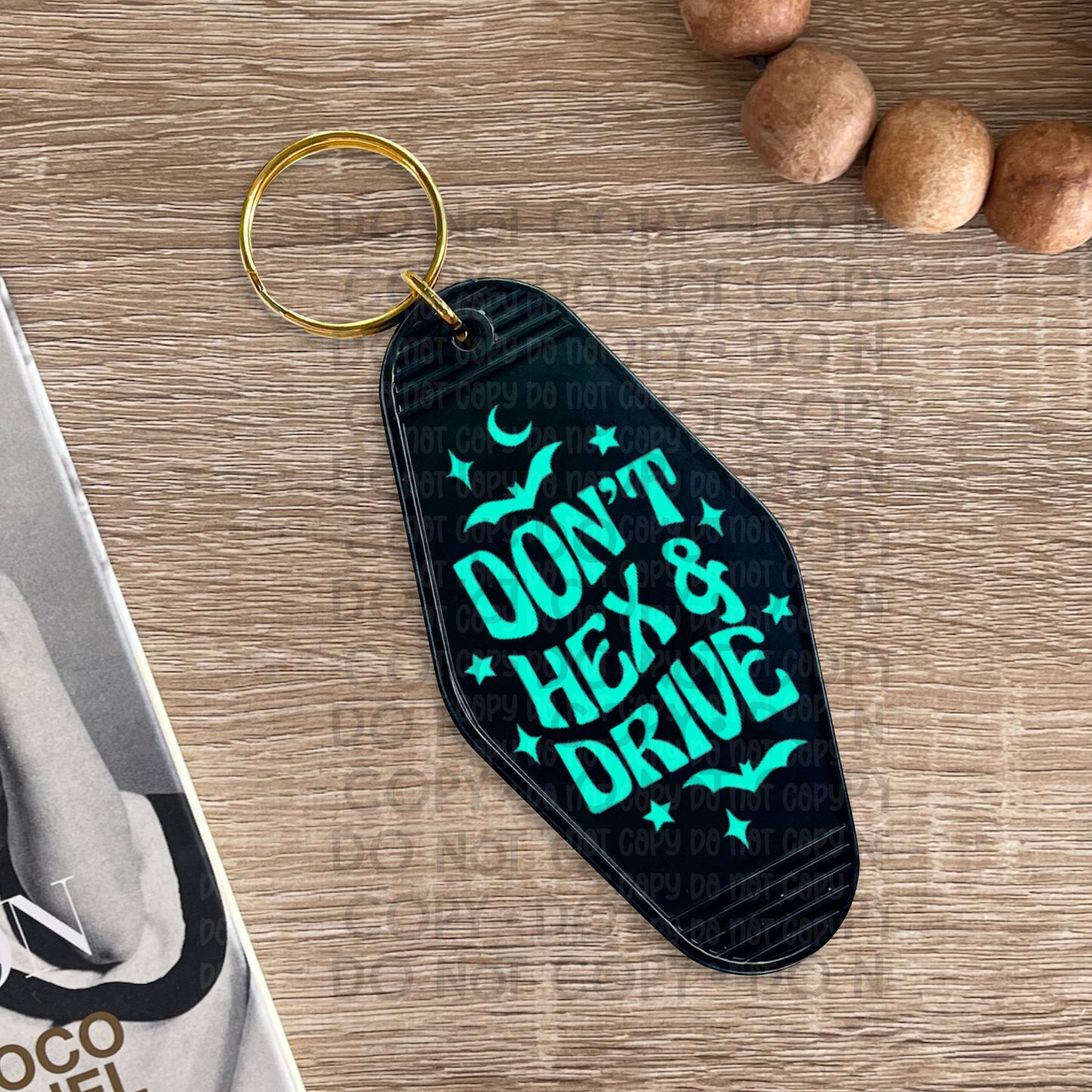 Don't Hex & Drive Aqua - UV DTF Keychain Decal