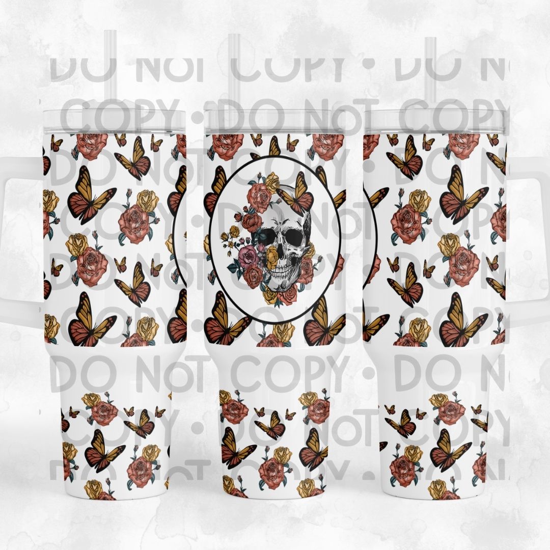 Butterflies & Skull - 40oz Sublimation Wrap