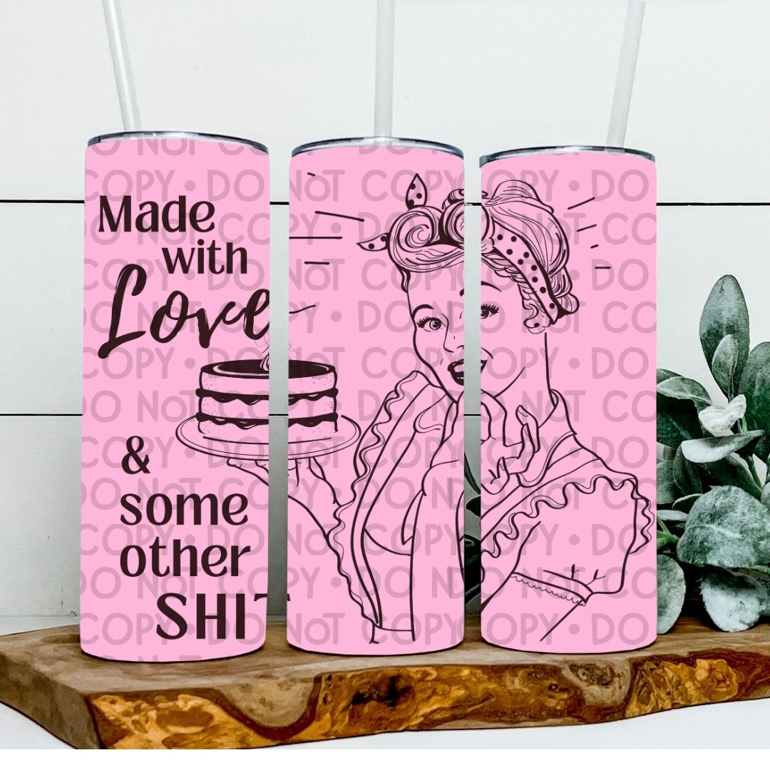 Made With Love - Sublimation 20oz Tapered or Straight Wrap