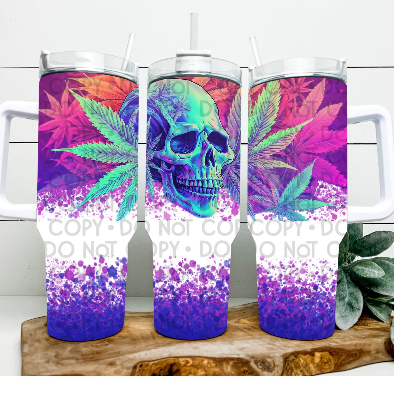 Skull Marijuana - 40oz Sublimation Wrap