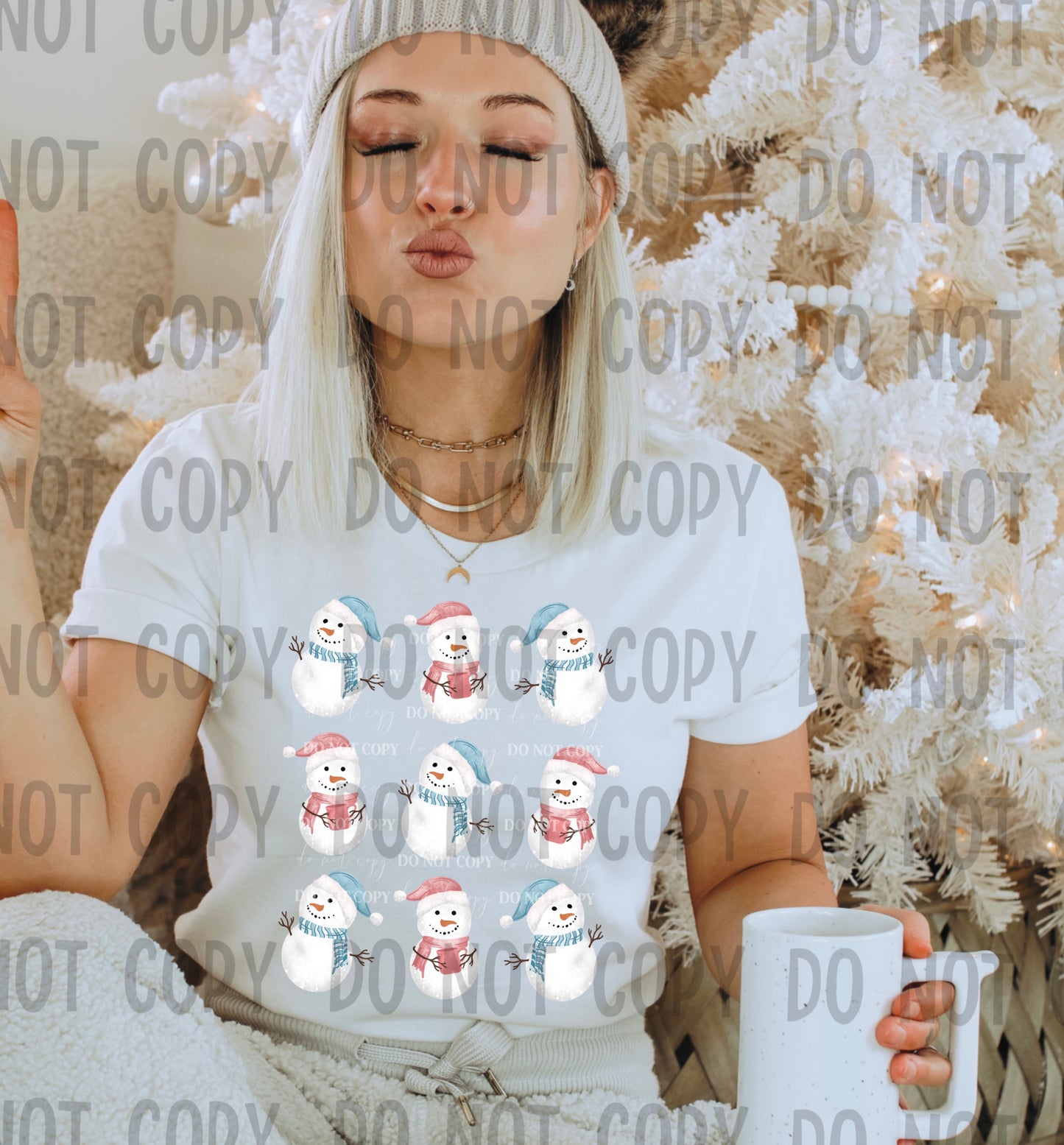 CUTE SNOWMEN GRID - DTF