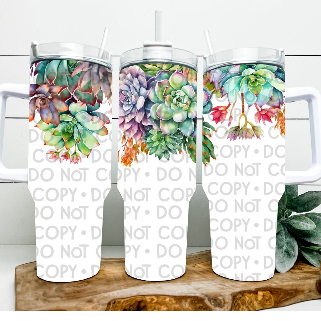 Succulents - 40oz UV DTF Wrap