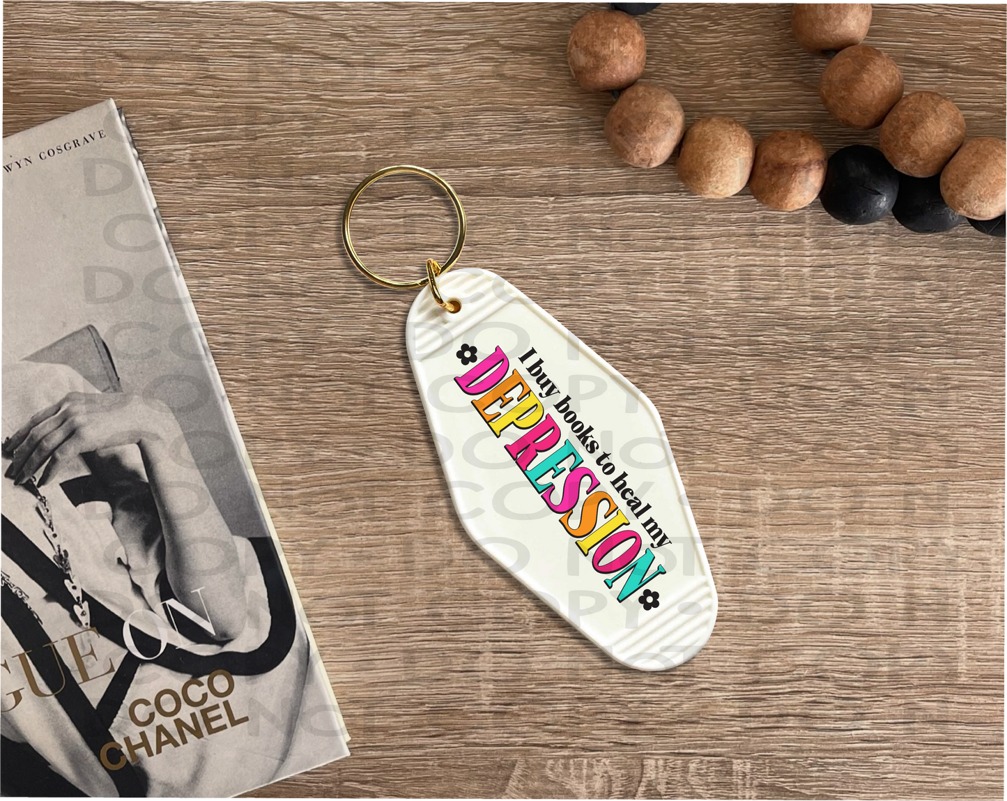 Books Heal My Depression - UV DTF Keychain Decal