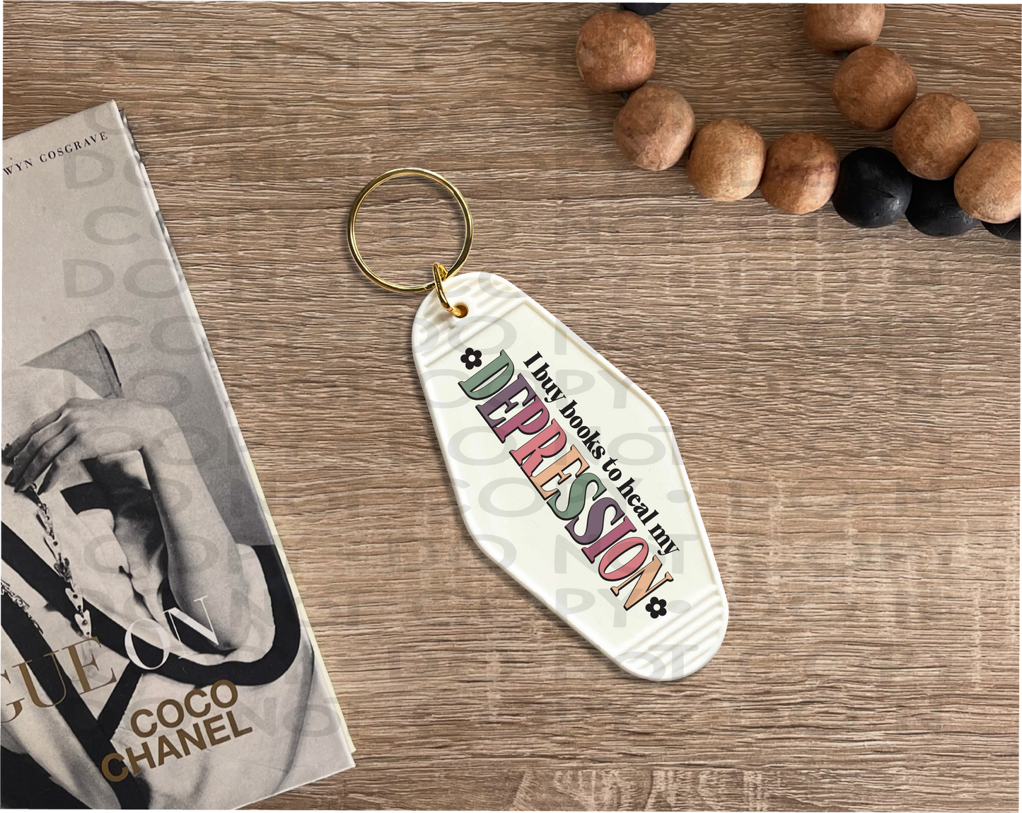 Books Heal My Depression - UV DTF Keychain Decal