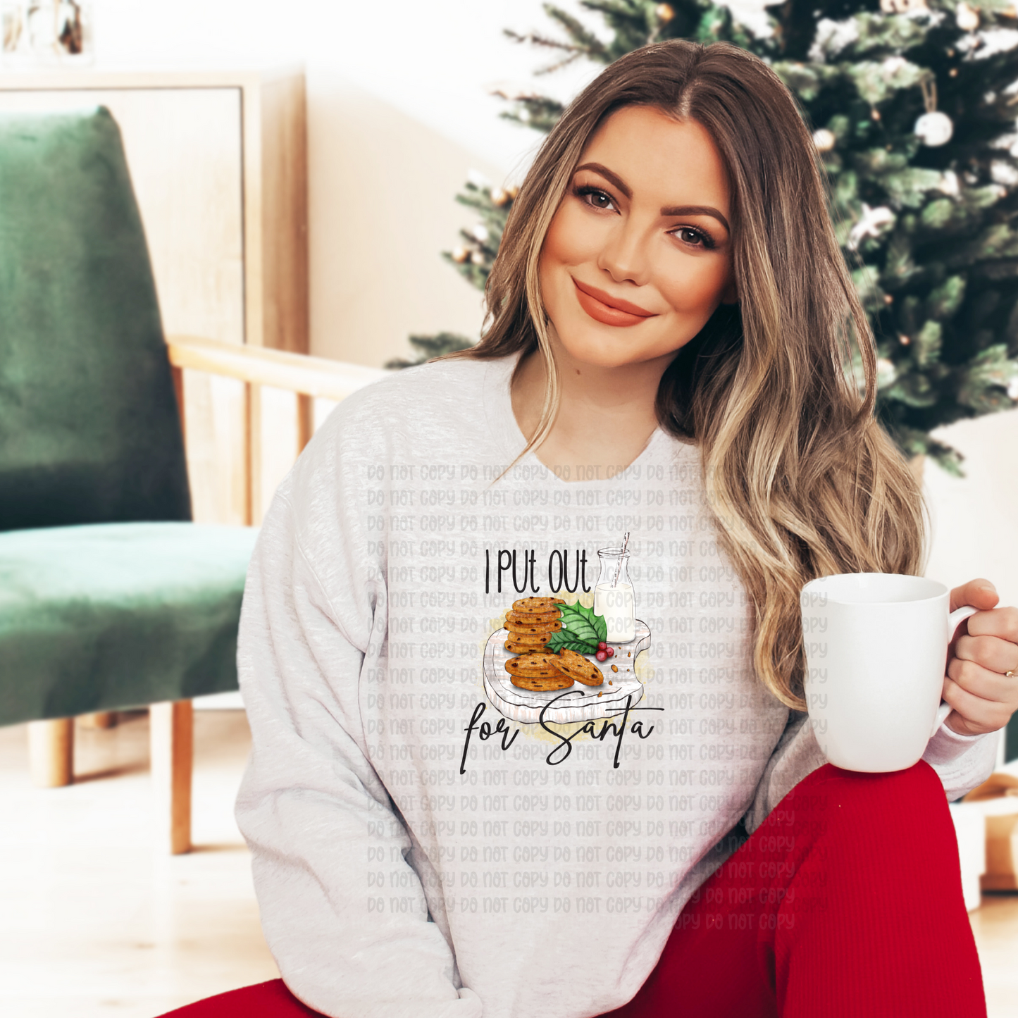 I put out for Santa yellow background - DTF