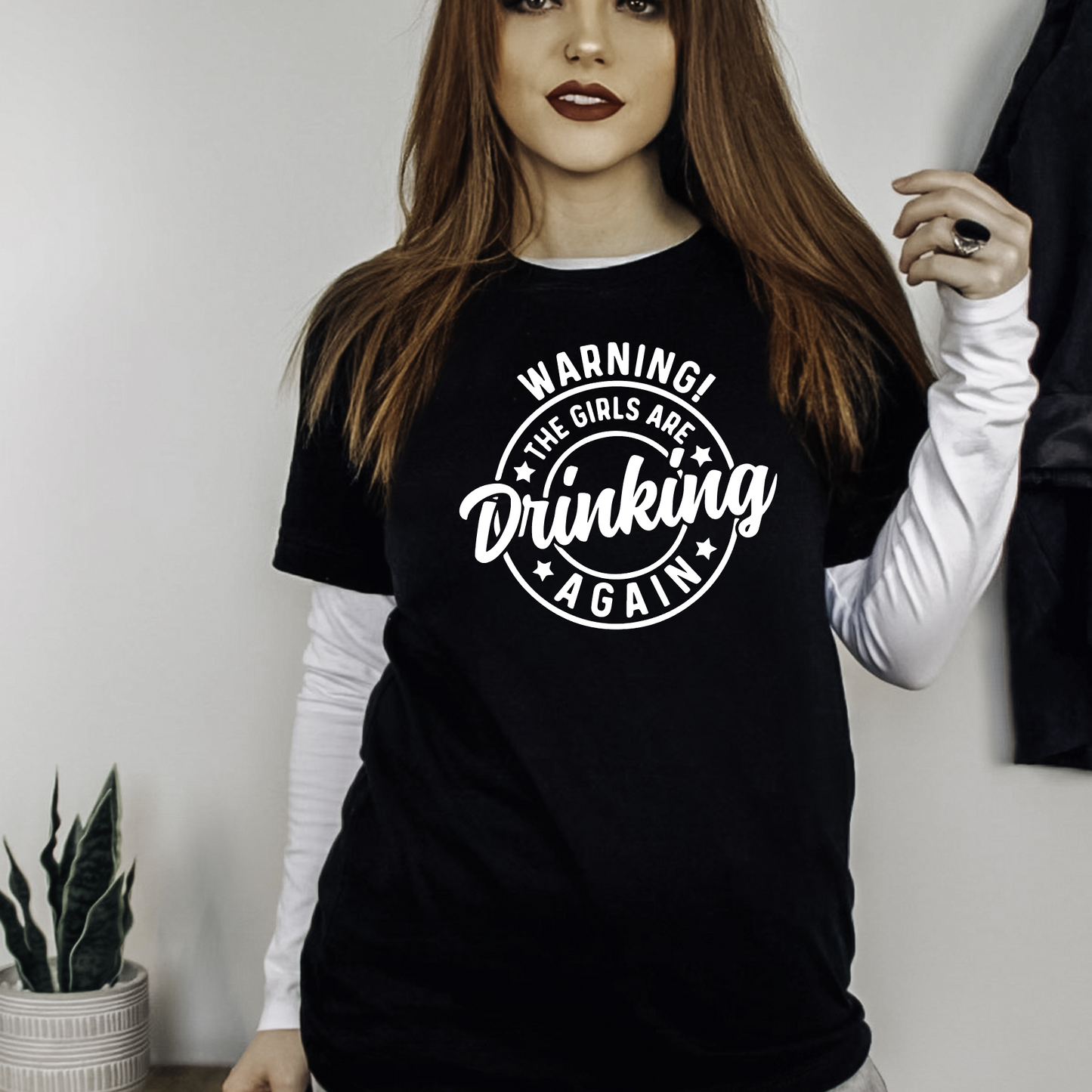 Warning girls are drinking white - Screen Print