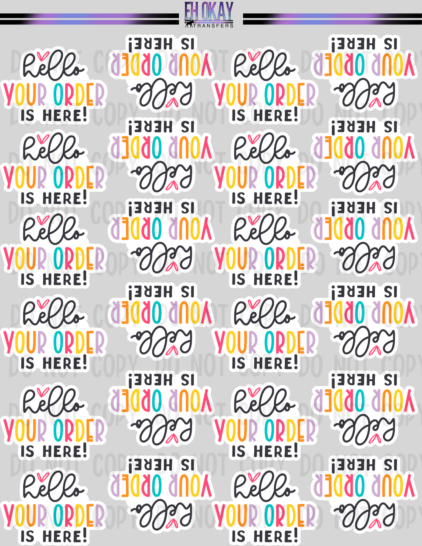 Hello - Vinyl sticker sheet