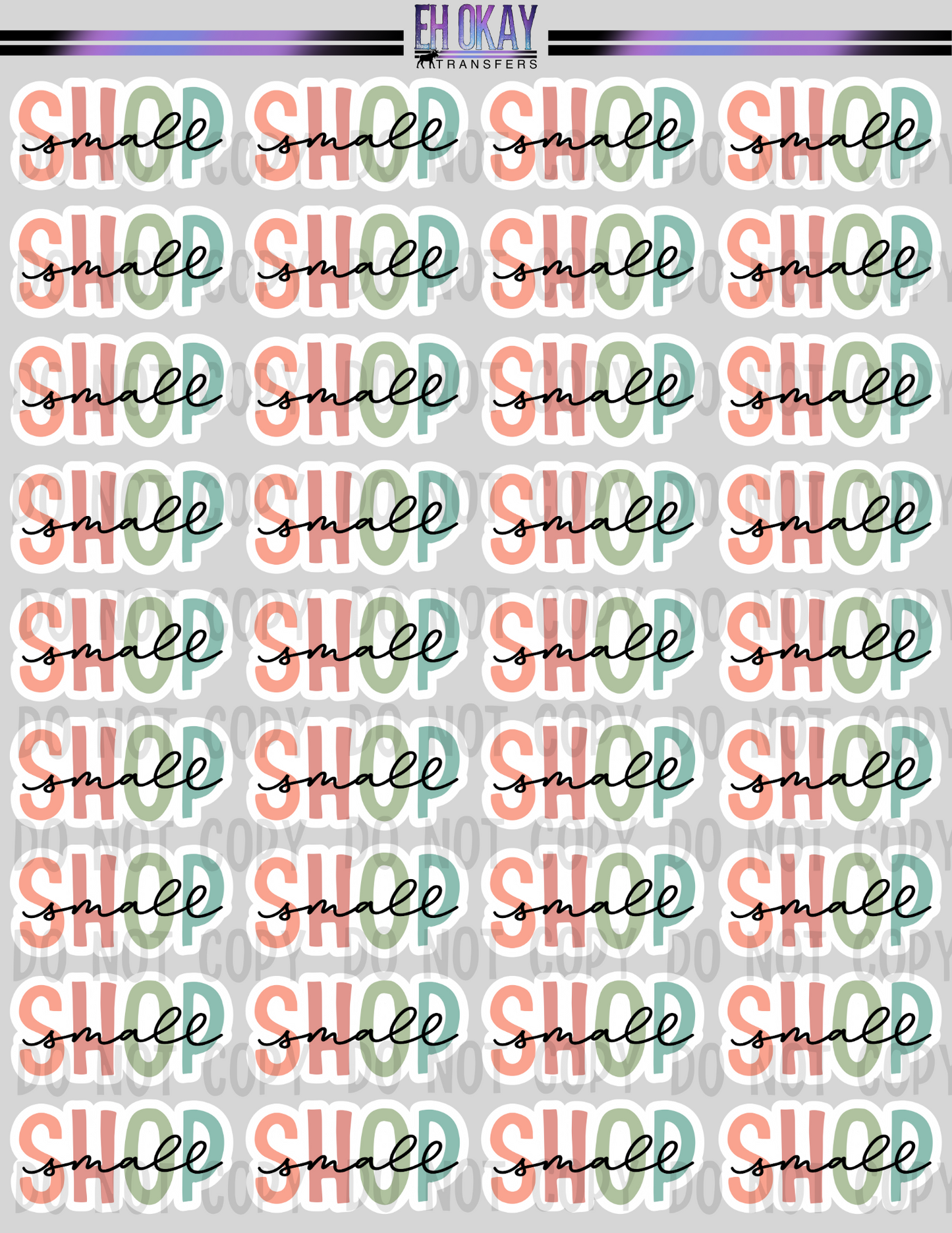 Shop small - Vinyl sticker sheet