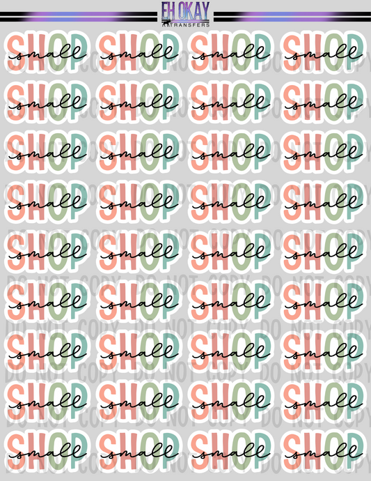 Shop small - Vinyl sticker sheet