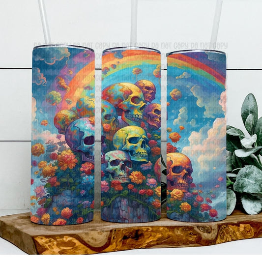 Rainbow Skulls - Sublimation 20oz Tapered or Straight Wrap