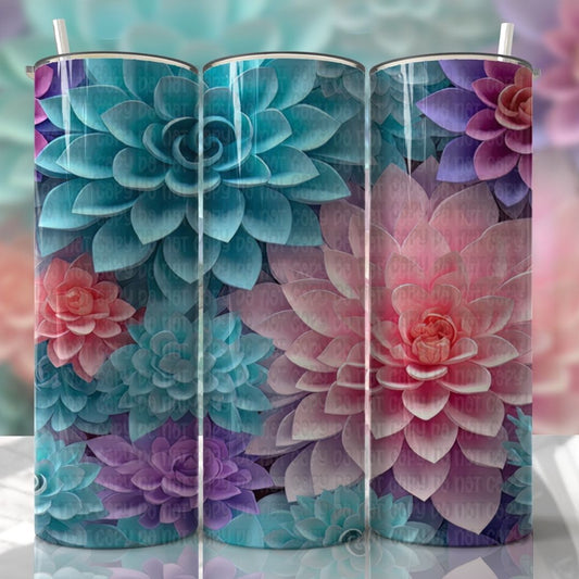 Flowers - Sublimation 20oz Skinny Straight Wrap