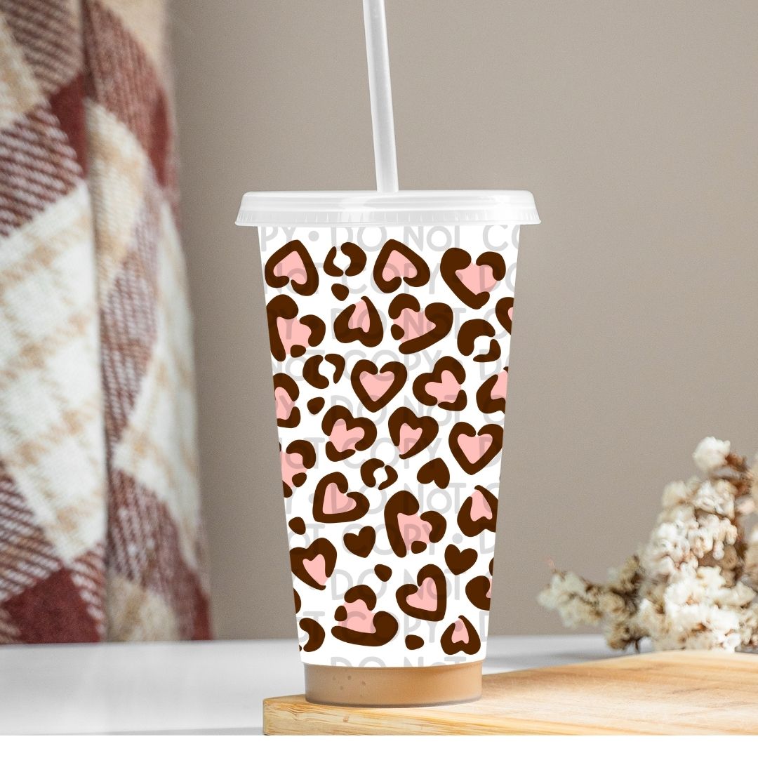 Leopard Hearts - UV DTF 24oz Wrap