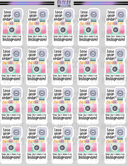 Snap tag and share - Vinyl sticker sheet