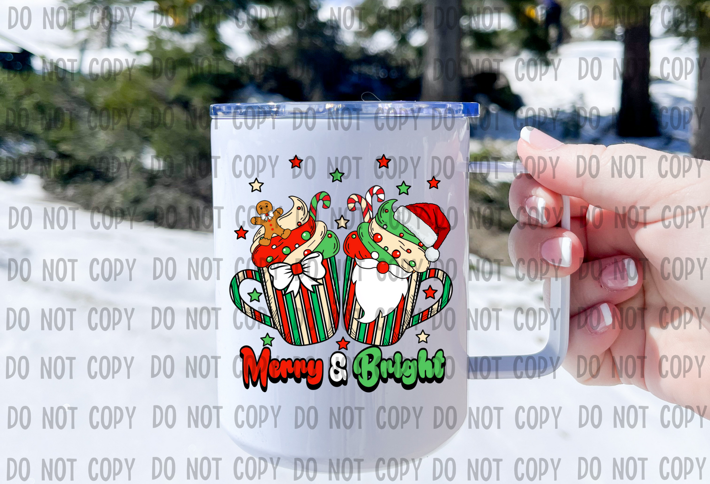 Merry & Bright - UV DTF Decal