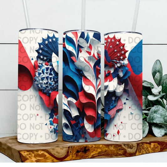 Patriotic Art - Sublimation 20oz Tapered or Straight Wrap