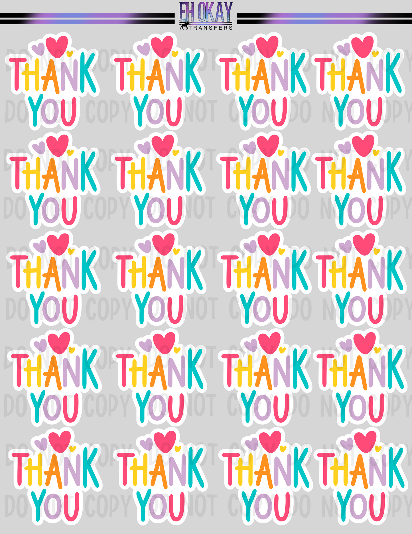 Thank you - Vinyl sticker sheet