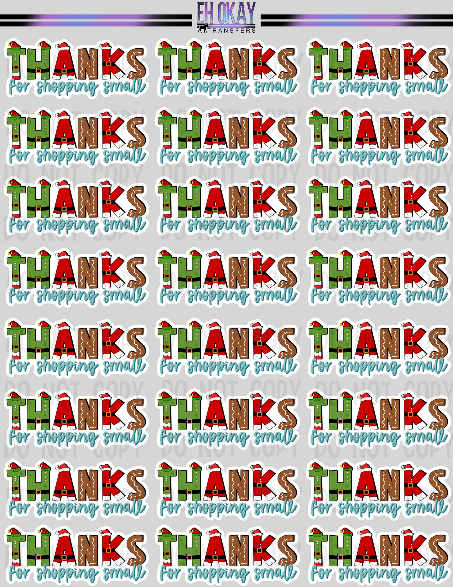 Thanks - Vinyl sticker sheet