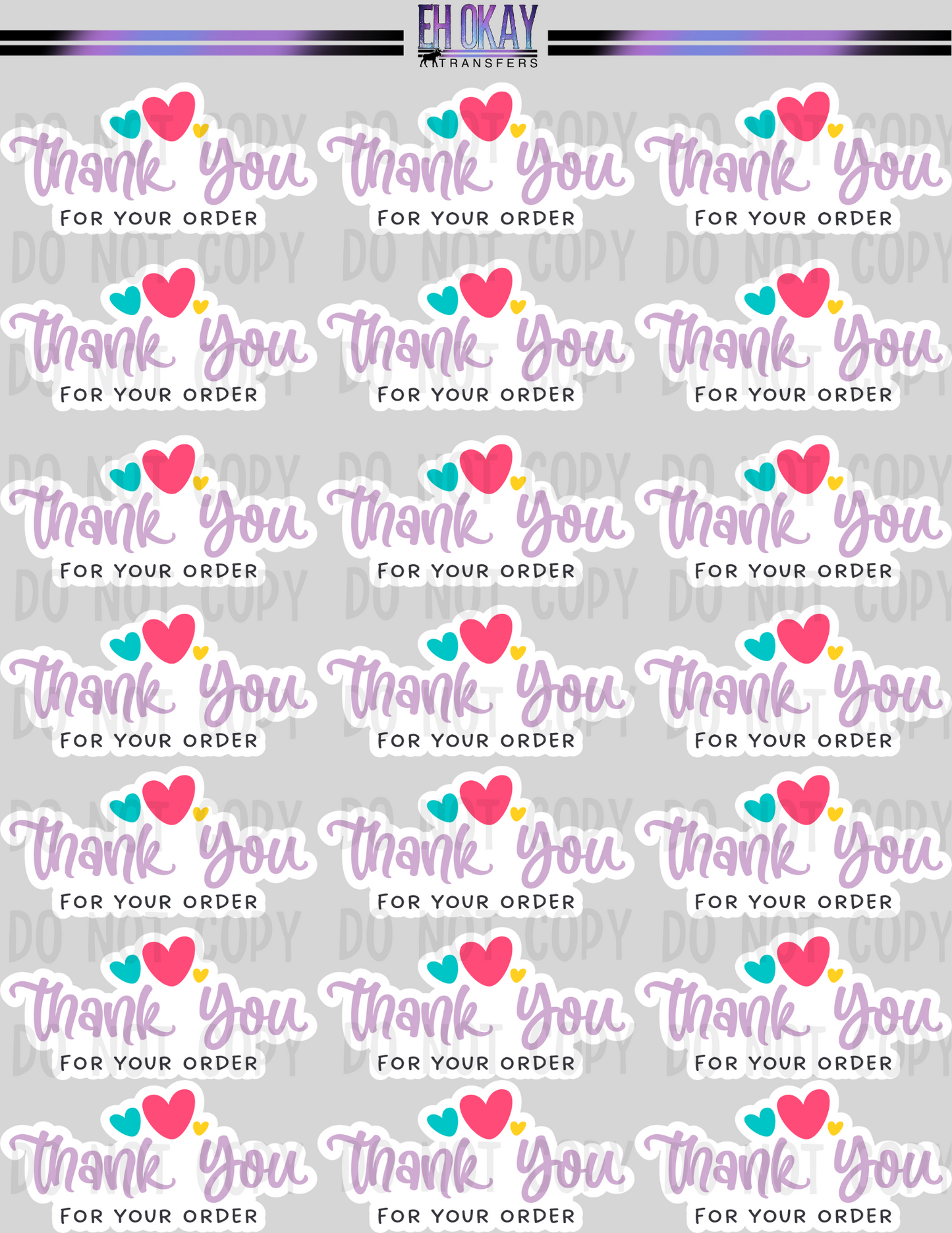 Thank you - Vinyl sticker sheet