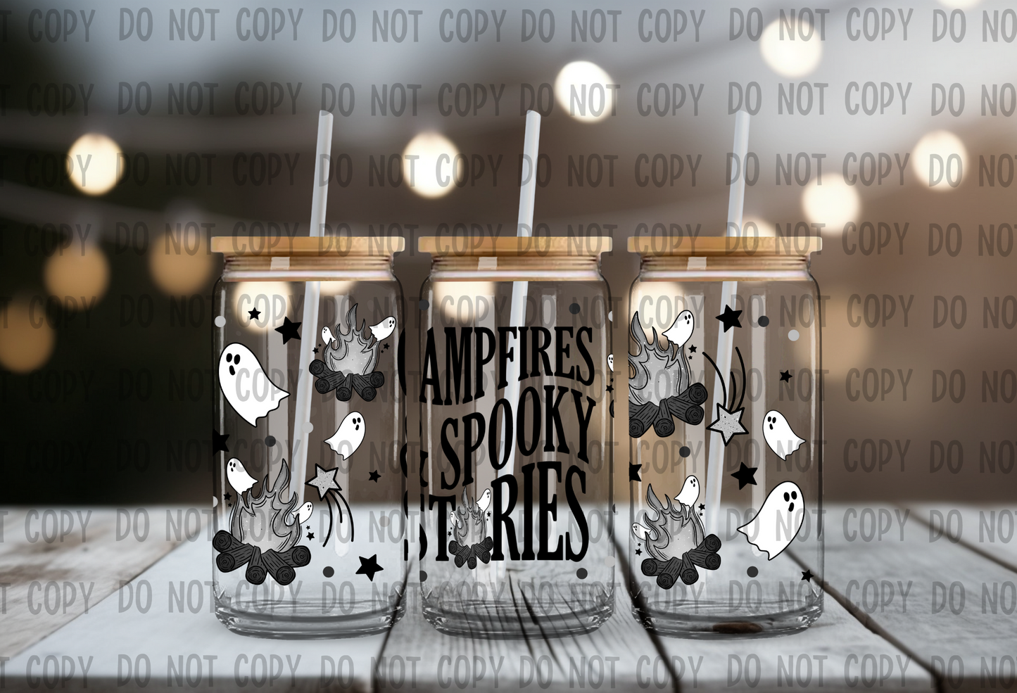 Campfires and spooky stories Wrap 16oz - UV DTF