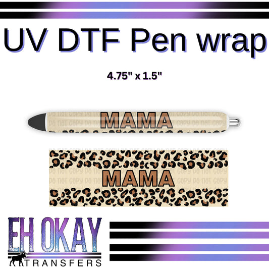 Mama Leopard Pen Wrap - UV DTF