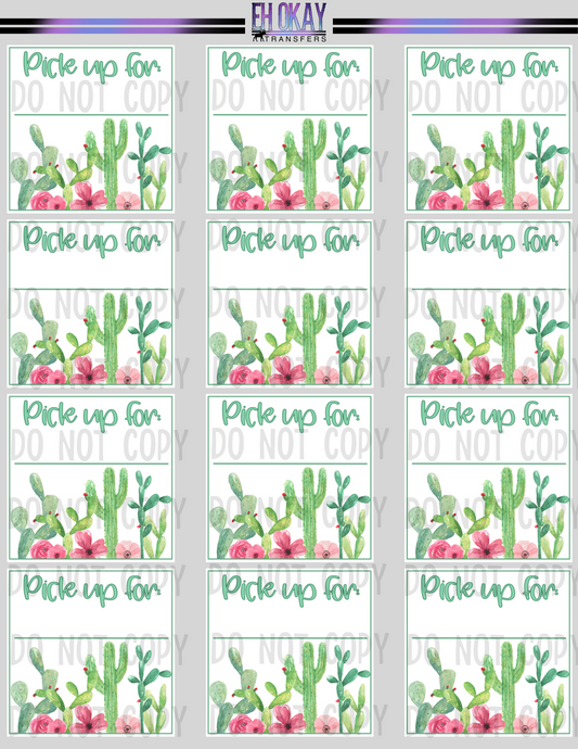 Cactus pick up - Vinyl sticker sheet