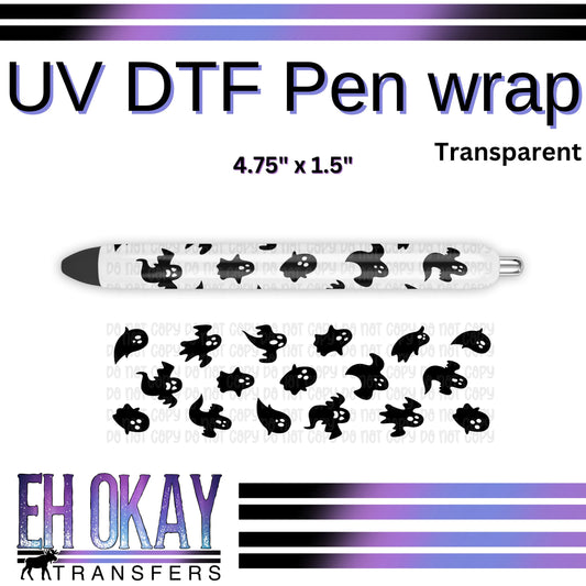 Ghosts Transparent Pen Wrap - UV DTF