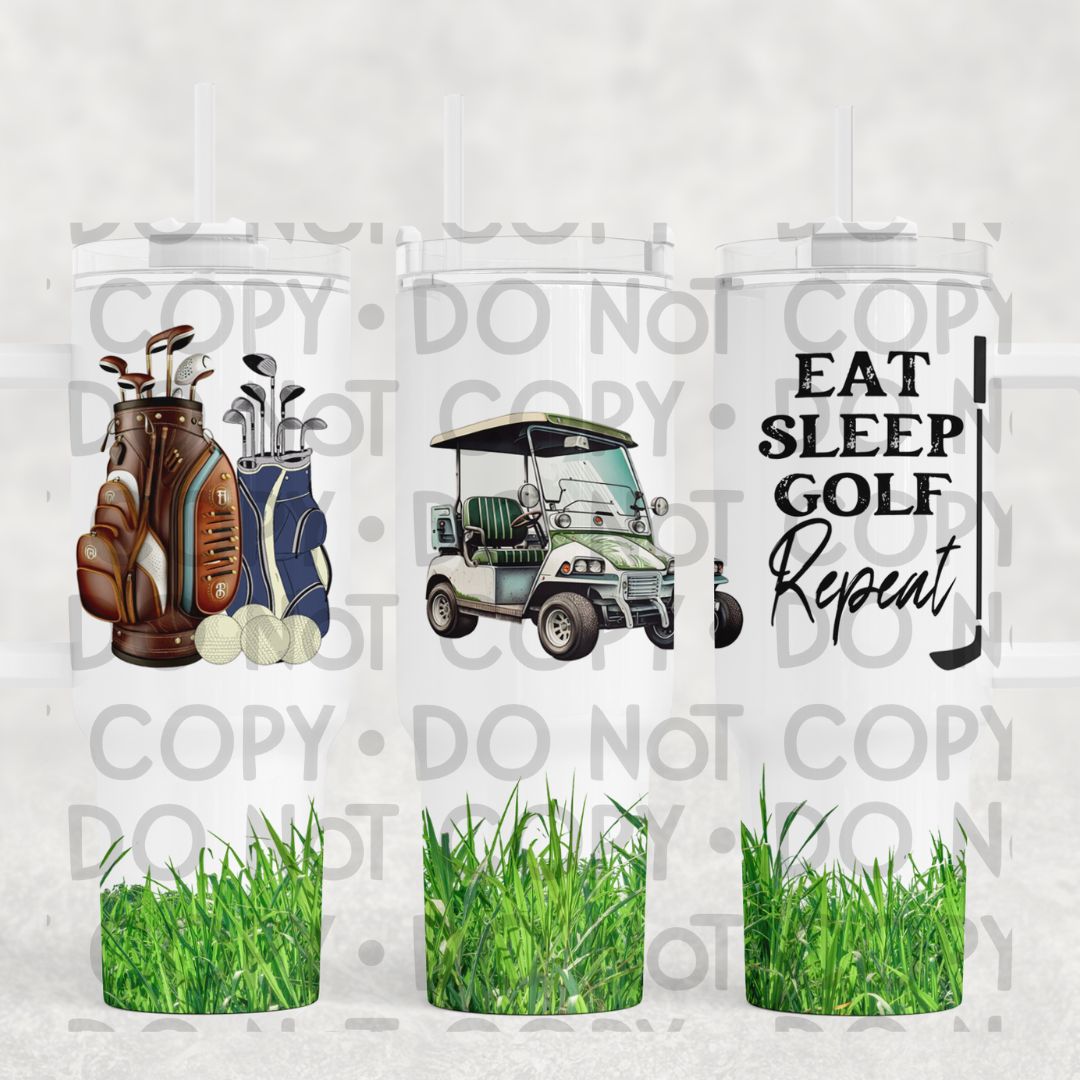 Eat Sleep Golf Repeat - 40oz  UV DTF Wrap