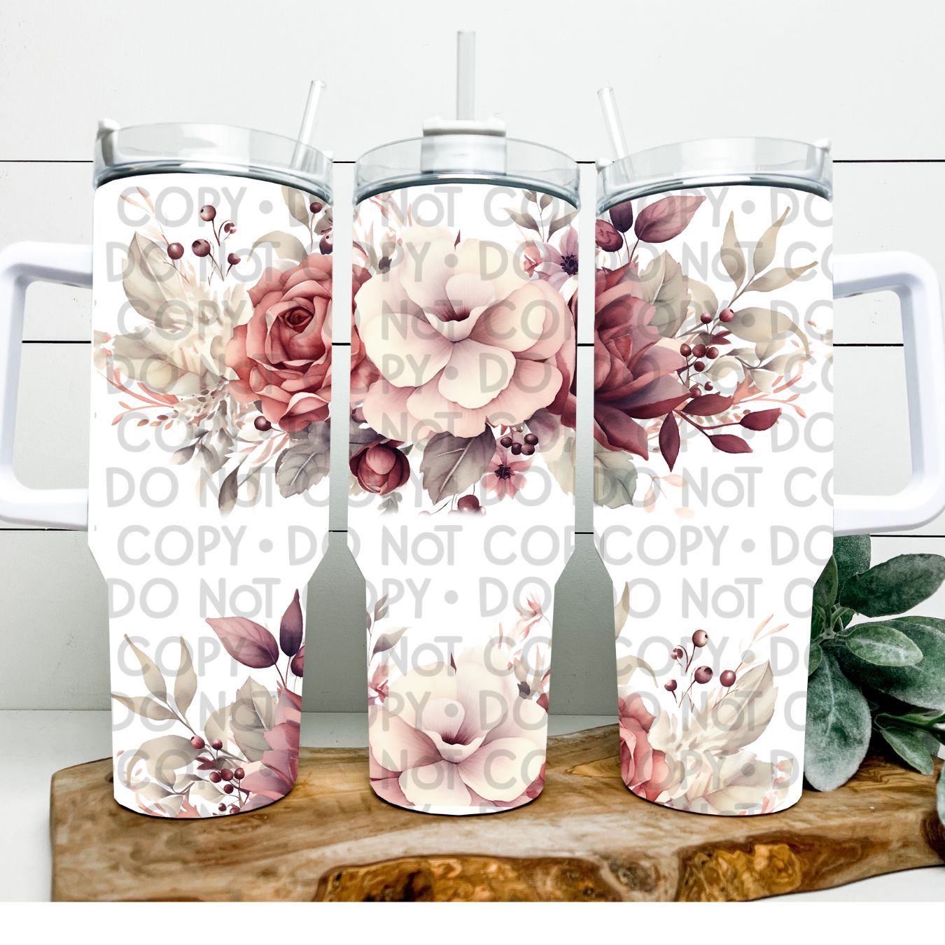 Flowers - 40oz  Sublimation Wrap