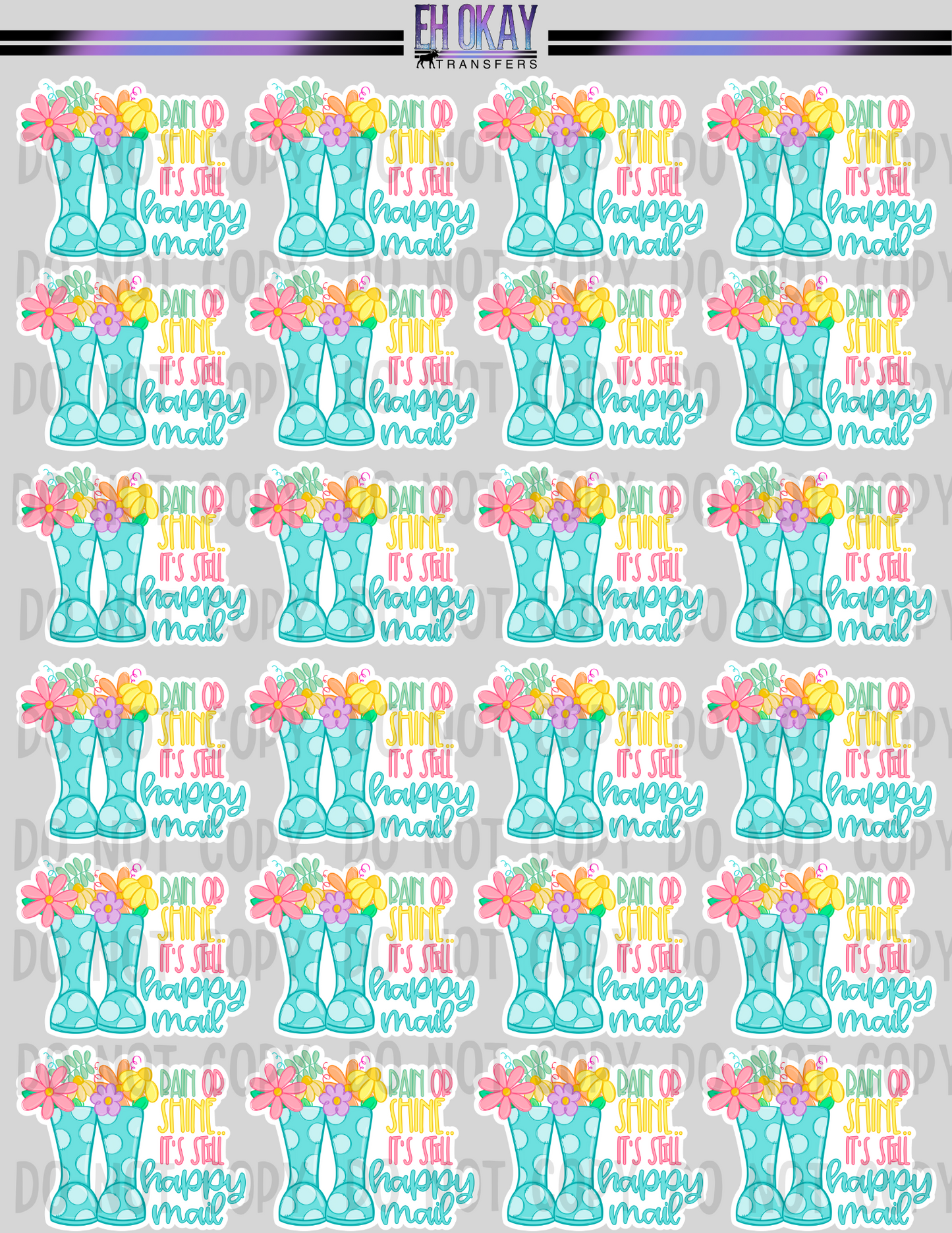 Rain or shine Happy Mail - Vinyl sticker sheet