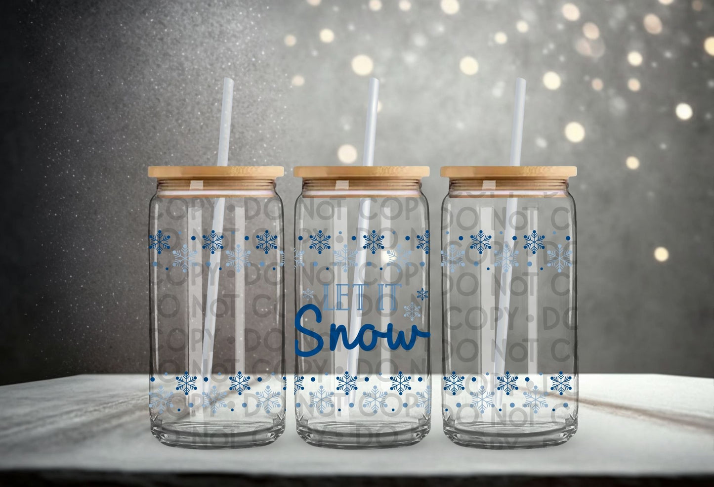 Let It Snow Wrap 16oz - UV DTF