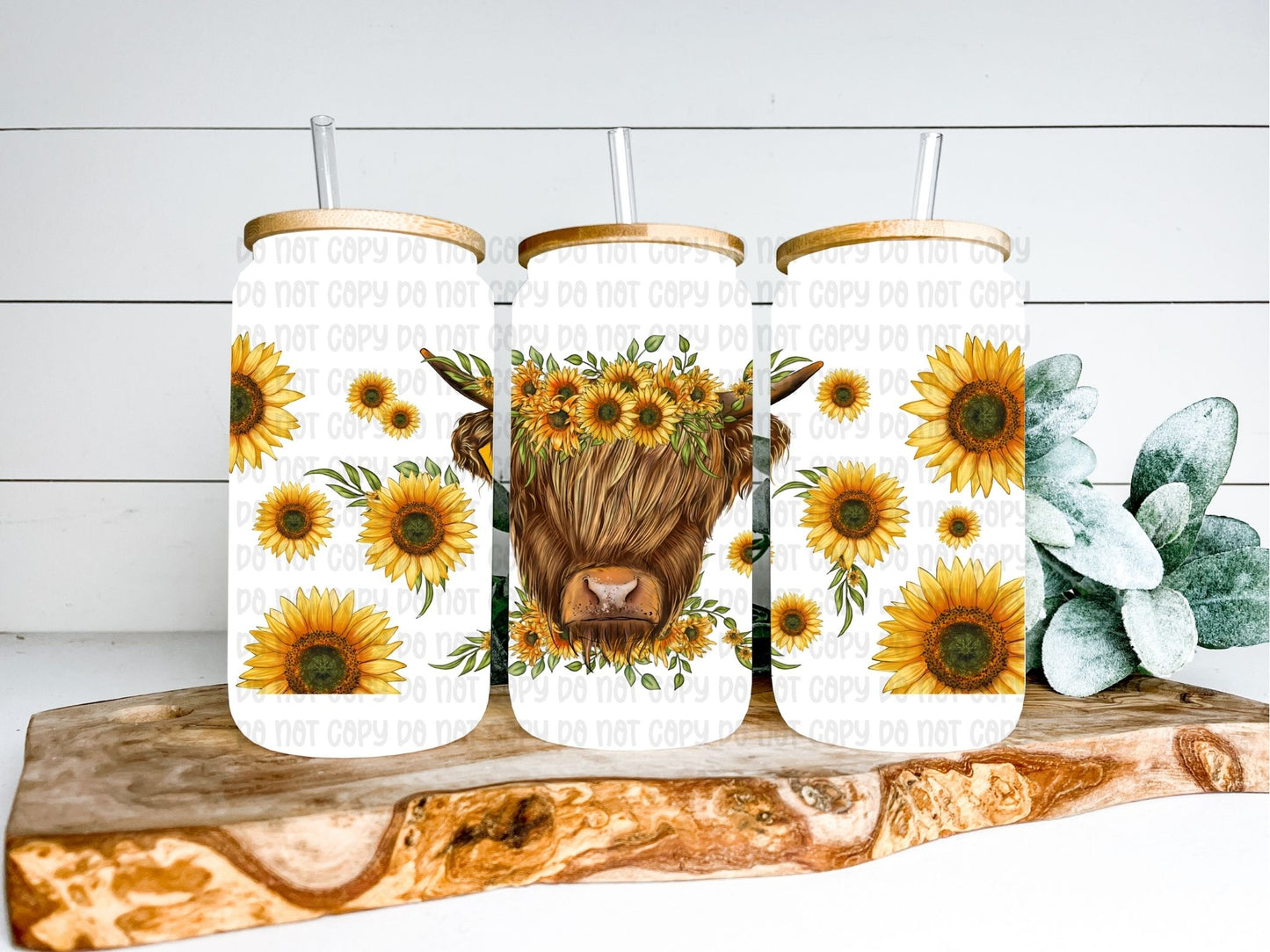 Sunflower Cow Wrap 16oz - UV DTF