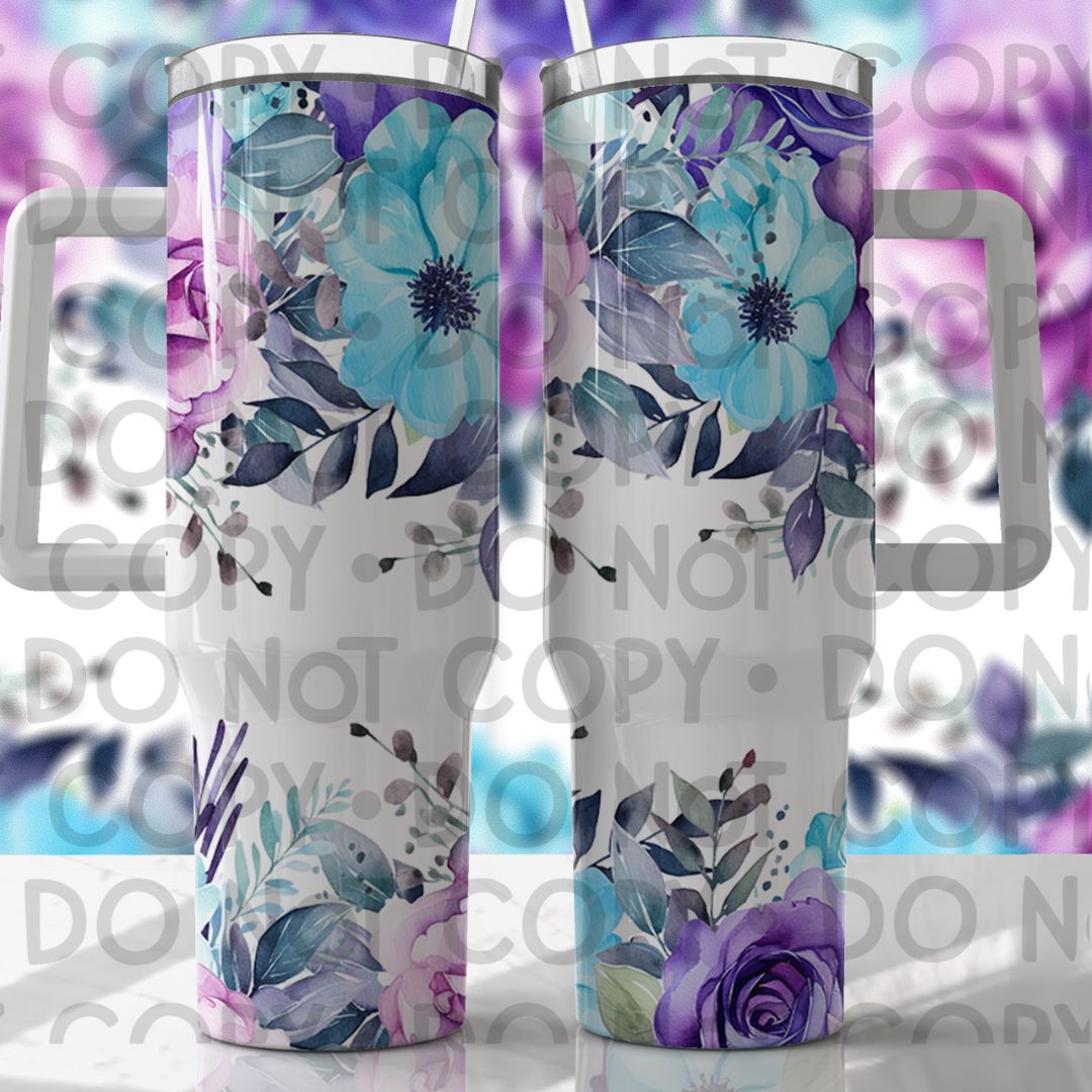 Flowers - 40oz  UV DTF Wrap