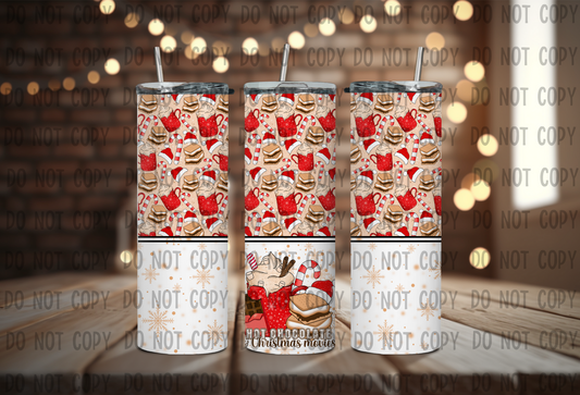 Hot Cocoa And Christmas Movies - Sublimation 20oz Straight Wrap