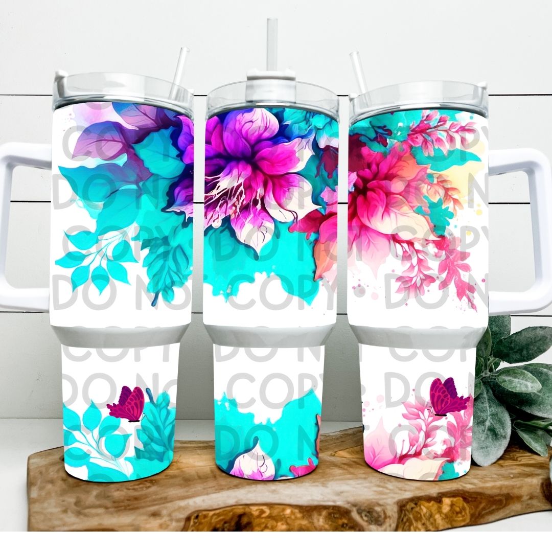 Floral - 40oz  Sublimation Wrap