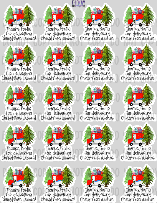 Thanks for delivering Christmas wishes - Vinyl sticker sheet