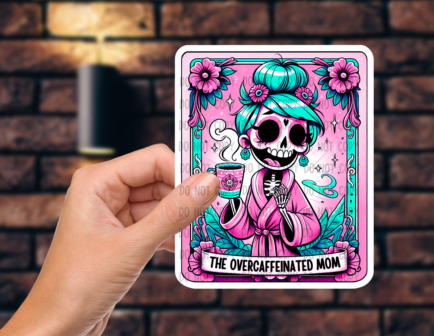 The overcaffeinated mom - Vinyl Sticker