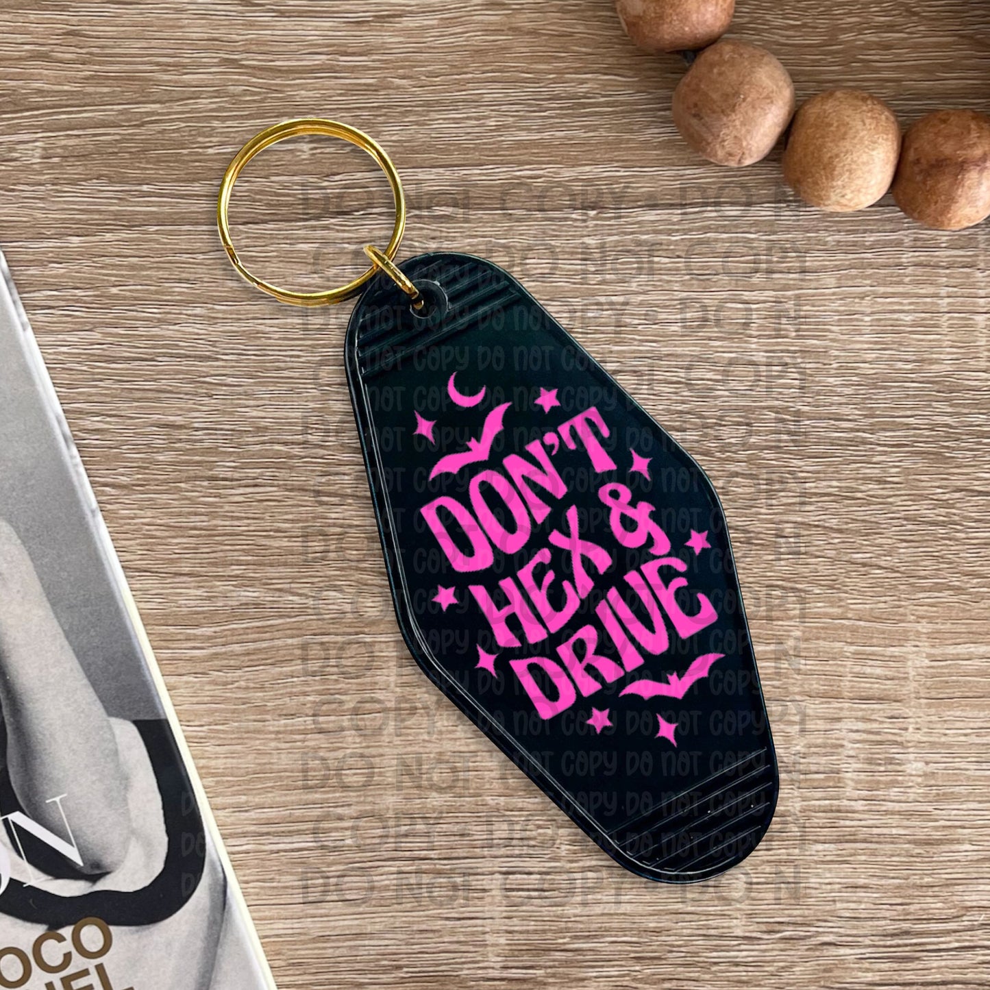 Don't Hex & Drive Pink - UV DTF Keychain Decal