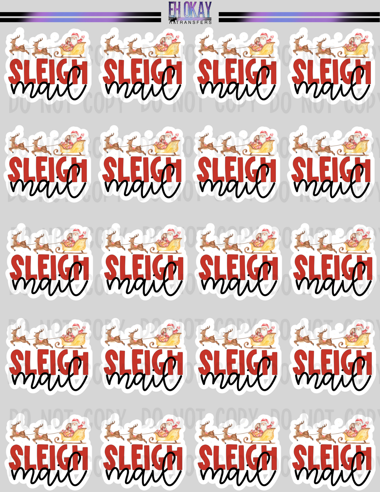 Sleigh Mail - Vinyl sticker sheet