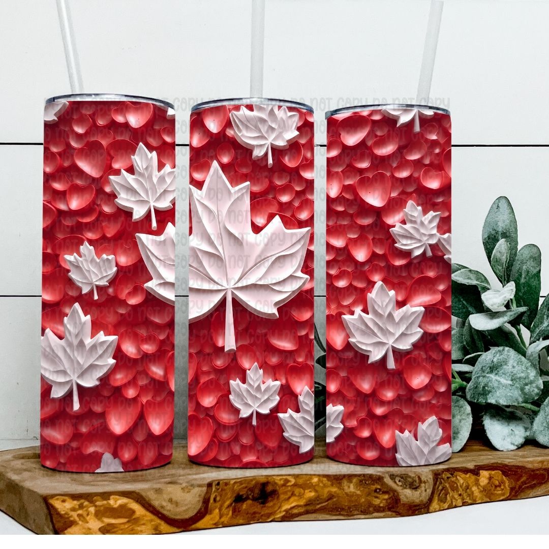 Canadian Leaf - Sublimation 20oz Skinny Straight Wrap