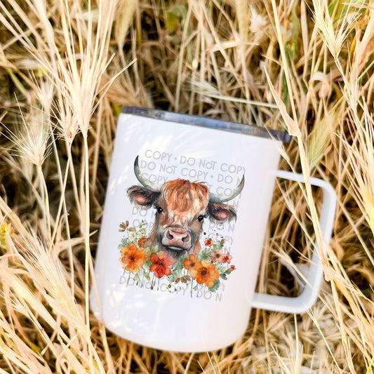 Floral Cow - UV DTF Decal