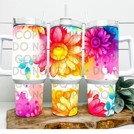 Flowers - 40oz  Sublimation Wrap