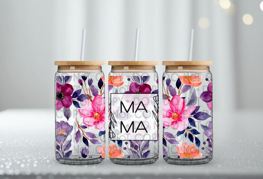 Mama Floral Wrap 16oz - UV DTF