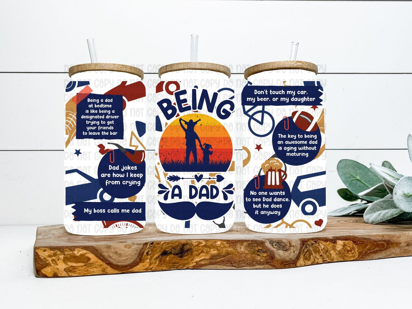 Being A Dad Wrap 16oz - UV DTF