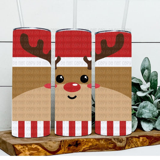 Reindeer  - Sublimation 20oz Skinny Straight Wrap