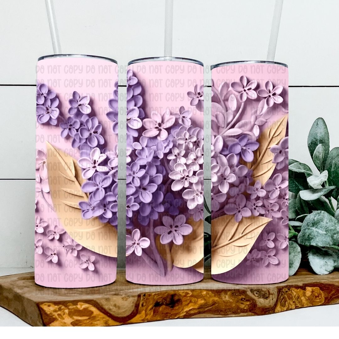 Flowers - Sublimation 20oz Skinny Straight Wrap