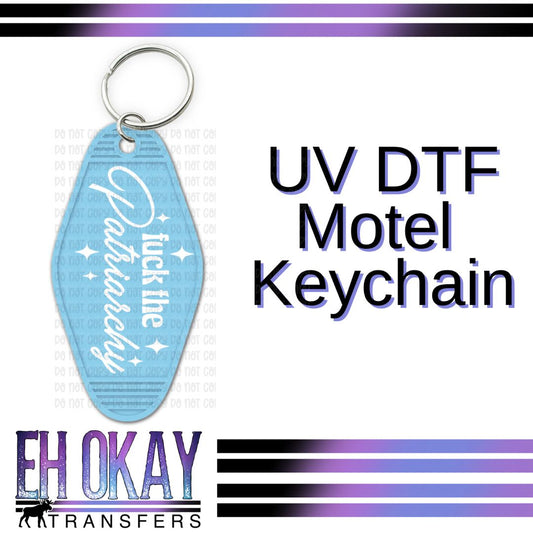 Fuck The Patriarchy White - UV DTF Keychain Decal